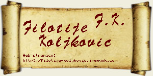 Filotije Koljković vizit kartica